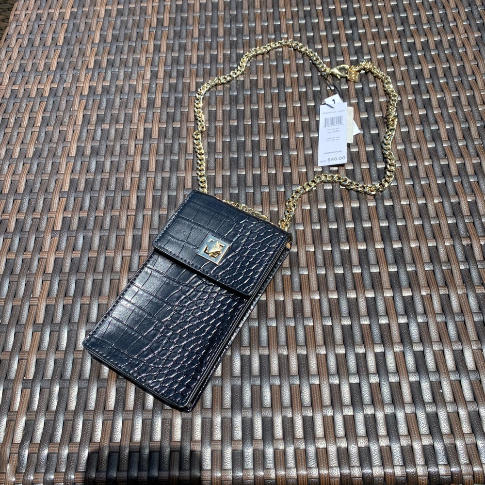 BCBGeneration Black Croc Embossed Bag - Picture 2 of 6